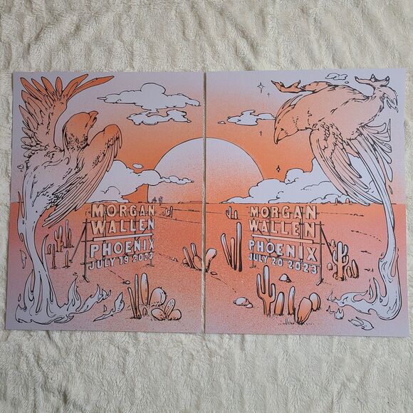 Morgan Wallen Chase Field Concert Poster Set July 19 & 20 LIMITED EDITION! - Picture 1 of 3